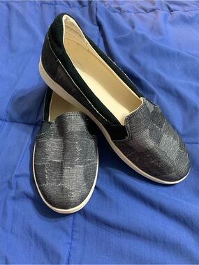 Revitalign Easton Orthotic Slip-On Sneakers Black Stonewashed 8.5W Comfort Shoes